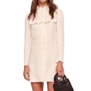 Reformation Maia White Cream Linen Mini Dress 6
